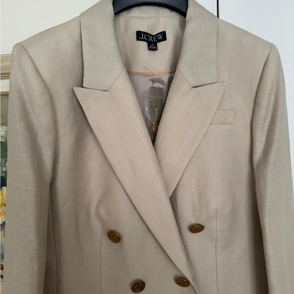J. Crew Women's Beige Double-Breasted Blazer